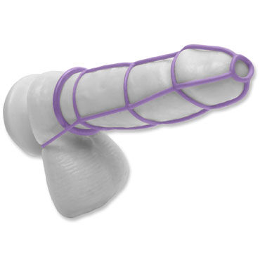 Pipedream Cockcage and Ring Set, фиолетовый - Силиконовая сбруя на пенис и эрекционные кольца - купить в секс шопе Pipedream Cockcage and Ring Set, фиолетовый - Силиконовая сбруя на пенис и эрекционные кольца - купить в секс шопе