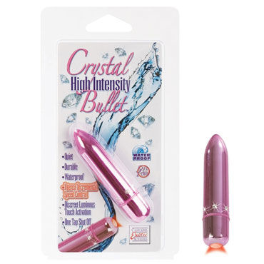 California Exotic Crystal High Intensity Bullets, розовая, Вибропуля декорированная стразами California Exotic Crystal High Intensity Bullets, розовая, Вибропуля декорированная стразами