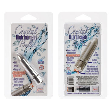 California Exotic Crystal High Intensity Bullets, серебристая - Вибропуля декорированная стразами - купить в секс шопе California Exotic Crystal High Intensity Bullets, серебристая - Вибропуля декорированная стразами - купить в секс шопе