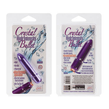 California Exotic Crystal High Intensity Bullets, фиолетовая - Вибропуля декорированная стразами - купить в секс шопе California Exotic Crystal High Intensity Bullets, фиолетовая - Вибропуля декорированная стразами - купить в секс шопе