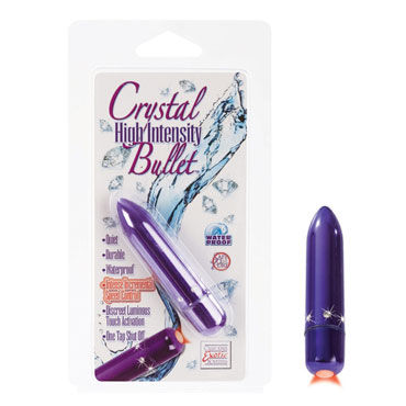 California Exotic Crystal High Intensity Bullets, фиолетовая, Вибропуля декорированная стразами California Exotic Crystal High Intensity Bullets, фиолетовая, Вибропуля декорированная стразами
