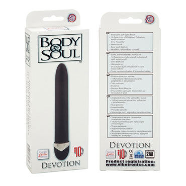 California Exotic Body & Soul Devotion, черный - Классический вибратор небольшого размера - купить в секс шопе California Exotic Body & Soul Devotion, черный - Классический вибратор небольшого размера - купить в секс шопе