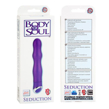 California Exotic Body & Soul Seduction, фиолетовый - Вибратор рельефной формы - купить в секс шопе California Exotic Body & Soul Seduction, фиолетовый - Вибратор рельефной формы - купить в секс шопе