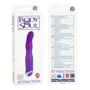 California Exotic Body & Soul Attraction, фиолетовый - Вибратор рельефной изогнутой формы - купить в секс шопе California Exotic Body & Soul Attraction, фиолетовый - Вибратор рельефной изогнутой формы - купить в секс шопе