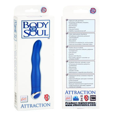California Exotic Body & Soul Attraction, синий - Вибратор рельефной изогнутой формы - купить в секс шопе California Exotic Body & Soul Attraction, синий - Вибратор рельефной изогнутой формы - купить в секс шопе