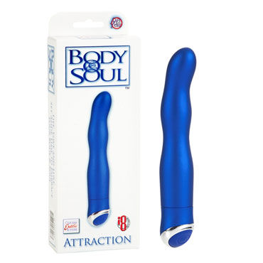 California Exotic Body & Soul Attraction, синий, Вибратор рельефной изогнутой формы California Exotic Body & Soul Attraction, синий, Вибратор рельефной изогнутой формы