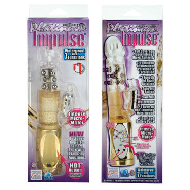 California Exotic Platinum Collection Impulse, золотой - Многофункциональный вибратор небольшого размера - купить в секс шопе California Exotic Platinum Collection Impulse, золотой - Многофункциональный вибратор небольшого размера - купить в секс шопе