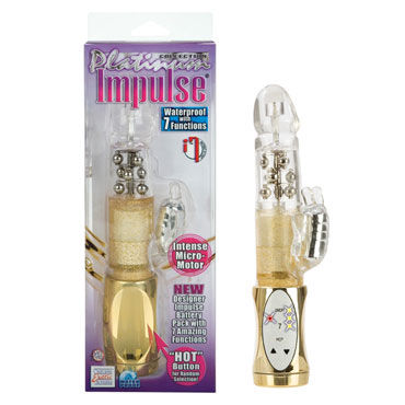 California Exotic Platinum Collection Impulse, золотой, Многофункциональный вибратор небольшого размера California Exotic Platinum Collection Impulse, золотой, Многофункциональный вибратор небольшого размера