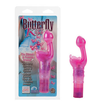 California Exotic Butterfly Kiss, розовый, Вибромассажер с вагинальным и клиторальным стимуляторами California Exotic Butterfly Kiss, розовый, Вибромассажер с вагинальным и клиторальным стимуляторами