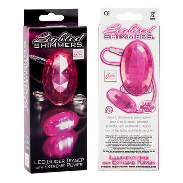 California Exotic Lighted Shimmers Glider Teasers, розовый - Светящееся виброяичко - купить в секс шопе California Exotic Lighted Shimmers Glider Teasers, розовый - Светящееся виброяичко - купить в секс шопе