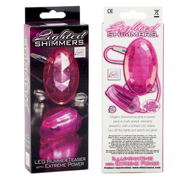 California Exotic Lighted Shimmers Hummer Teasers, розовый - Светящееся виброяичко - купить в секс шопе California Exotic Lighted Shimmers Hummer Teasers, розовый - Светящееся виброяичко - купить в секс шопе