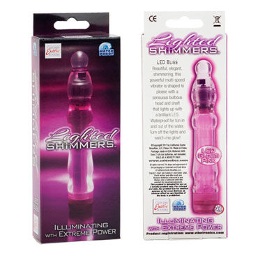 California Exotic Lighted Shimmers Vibes, розовый - Светящийся вибратор - купить в секс шопе California Exotic Lighted Shimmers Vibes, розовый - Светящийся вибратор - купить в секс шопе