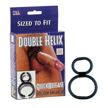 California Exotic Double Helix Quick Release, Кольцо на пенис с петлей для мошонки California Exotic Double Helix Quick Release, Кольцо на пенис с петлей для мошонки