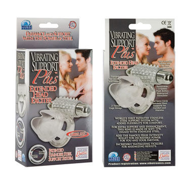 California Exotic Vibrating Support Plus Extended Head Exciter - Виброкольцо на пенис - купить в секс шопе California Exotic Vibrating Support Plus Extended Head Exciter - Виброкольцо на пенис - купить в секс шопе