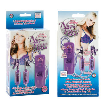 California Exotic Petite Vibrating Nipple Teasers - Зажимы на грудь с вибропулями - купить в секс шопе California Exotic Petite Vibrating Nipple Teasers - Зажимы на грудь с вибропулями - купить в секс шопе