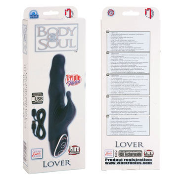 California Exotic Body & Soul Rechargeable Lover, черный - Силиконовый вибратор с тремя моторчиками - купить в секс шопе California Exotic Body & Soul Rechargeable Lover, черный - Силиконовый вибратор с тремя моторчиками - купить в секс шопе