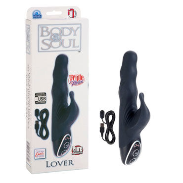 California Exotic Body & Soul Rechargeable Lover, черный, Силиконовый вибратор с тремя моторчиками California Exotic Body & Soul Rechargeable Lover, черный, Силиконовый вибратор с тремя моторчиками