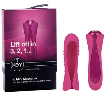 Jopen Key Io Mini Massager, розовый, Мини вибратор с двумя насадками Jopen Key Io Mini Massager, розовый, Мини вибратор с двумя насадками