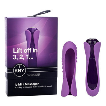 Jopen Key Io Mini Massager, фиолетовый, Мини вибратор с двумя насадками Jopen Key Io Mini Massager, фиолетовый, Мини вибратор с двумя насадками
