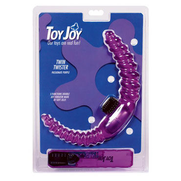 Toy Joy Twin Twister, фиолетовый, Двухсторонний вибратор Toy Joy Twin Twister, фиолетовый, Двухсторонний вибратор