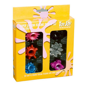 Toy Joy Super Silicon Teasing Tickler Set, Набор из шести разноцветных колец на пенис Toy Joy Super Silicon Teasing Tickler Set, Набор из шести разноцветных колец на пенис