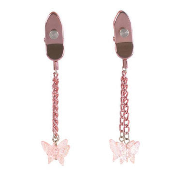 Toy Joy Bitchy Butterflies, розовые, Клипсы для сосков Toy Joy Bitchy Butterflies, розовые, Клипсы для сосков