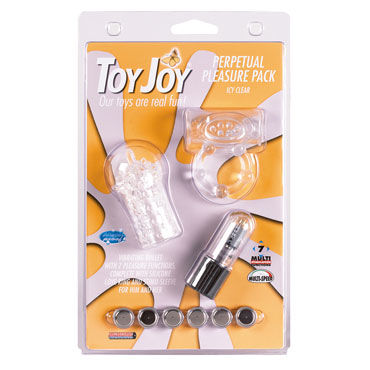 Toy Joy Perpetual Pleasure Pack, прозрачный, Насадка и эрекционное кольцо с виброэлементом Toy Joy Perpetual Pleasure Pack, прозрачный, Насадка и эрекционное кольцо с виброэлементом