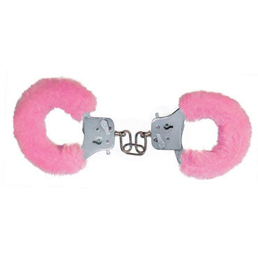 Toy Joy Furry Fun Cuffs, розовые, Наручники с мехом Toy Joy Furry Fun Cuffs, розовые, Наручники с мехом