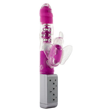 Toy Joy Funky Butterfly, темно-розовый, Многофункциональный вибратор Toy Joy Funky Butterfly, темно-розовый, Многофункциональный вибратор