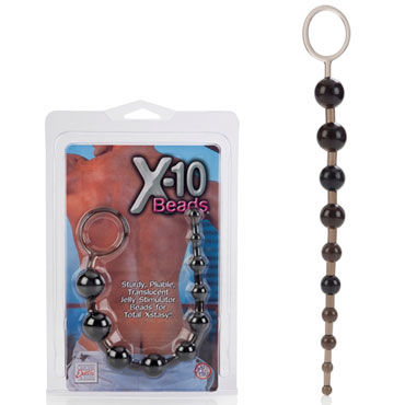 California Exotic X-10 Beads, черная, Гибкая анальная цепочка California Exotic X-10 Beads, черная, Гибкая анальная цепочка