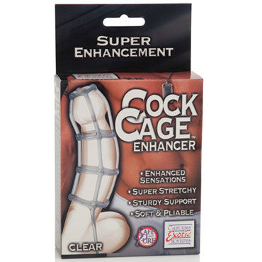 California Exotic Cock Cage Enhancers, прозрачная - Эрекционная насадка на пенис - купить в секс шопе California Exotic Cock Cage Enhancers, прозрачная - Эрекционная насадка на пенис - купить в секс шопе