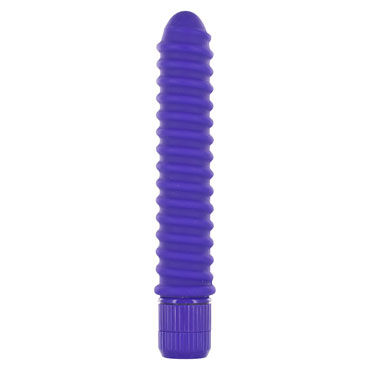 Toy Joy Funky Ribbed Vibe, фиолетовый, Вибратор со спиралевидным рельефом Toy Joy Funky Ribbed Vibe, фиолетовый, Вибратор со спиралевидным рельефом
