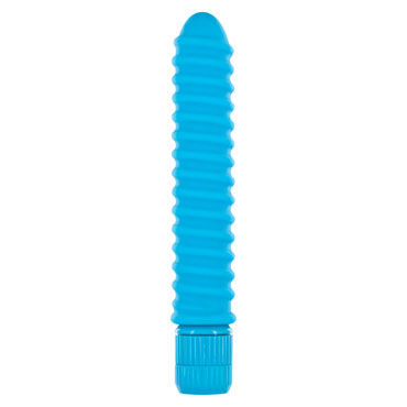 Toy Joy Funky Ribbed Vibe, голубой, Вибратор со спиралевидным рельефом Toy Joy Funky Ribbed Vibe, голубой, Вибратор со спиралевидным рельефом