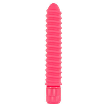 Toy Joy Funky Ribbed Vibe, розовый, Вибратор со спиралевидным рельефом Toy Joy Funky Ribbed Vibe, розовый, Вибратор со спиралевидным рельефом