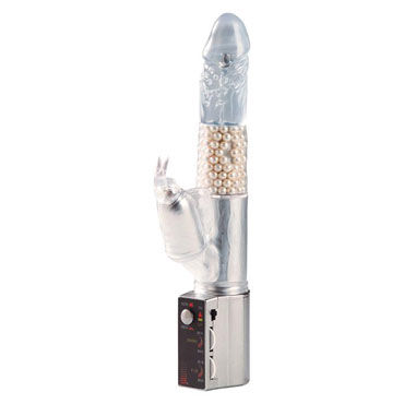 Toy Joy Disco Rabbit, серебристый, Многофункциональный вибратор с жемчужными бусинами Toy Joy Disco Rabbit, серебристый, Многофункциональный вибратор с жемчужными бусинами