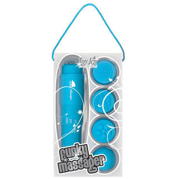Toy Joy Funky Massager, голубой, Виброракета со сменными насадками Toy Joy Funky Massager, голубой, Виброракета со сменными насадками