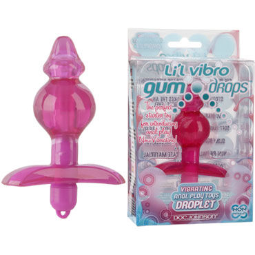 Doc Johnson Lil Vibro Gumdrops Droplet, розовая, Анальная пробка с вибрацией Doc Johnson Lil Vibro Gumdrops Droplet, розовая, Анальная пробка с вибрацией