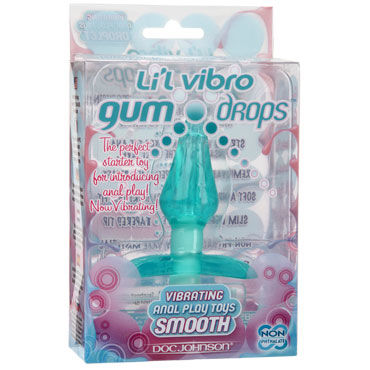 Doc Johnson Lil Vibro Gumdrops Smooth, голубая - Анальная пробка с вибрацией - купить в секс шопе Doc Johnson Lil Vibro Gumdrops Smooth, голубая - Анальная пробка с вибрацией - купить в секс шопе