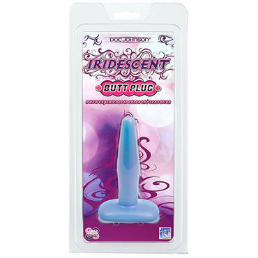 Doc Johnson Iridescent Small, голубая - Небольшая анальная пробка - купить в секс шопе Doc Johnson Iridescent Small, голубая - Небольшая анальная пробка - купить в секс шопе