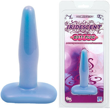 Doc Johnson Iridescent Small, голубая, Небольшая анальная пробка Doc Johnson Iridescent Small, голубая, Небольшая анальная пробка