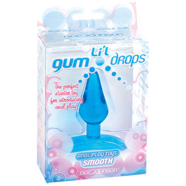 Doc Johnson Lil Gum Drops Smooth, голубая - Небольшая анальная пробка - купить в секс шопе Doc Johnson Lil Gum Drops Smooth, голубая - Небольшая анальная пробка - купить в секс шопе