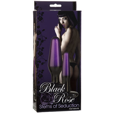 Doc Johnson Black Rose Stems of Seduction - Набор анальных пробок - купить в секс шопе Doc Johnson Black Rose Stems of Seduction - Набор анальных пробок - купить в секс шопе