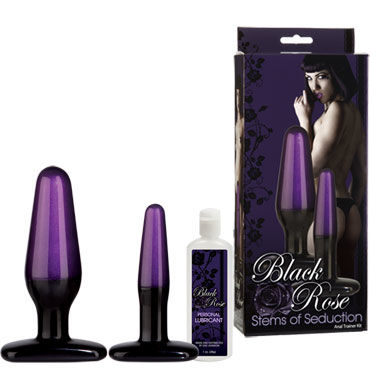 Doc Johnson Black Rose Stems of Seduction, Набор анальных пробок Doc Johnson Black Rose Stems of Seduction, Набор анальных пробок