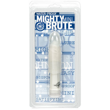 Doc Johnson Mighty Mini Brute, белый - Пластиковый вибратор с насадкой - купить в секс шопе Doc Johnson Mighty Mini Brute, белый - Пластиковый вибратор с насадкой - купить в секс шопе
