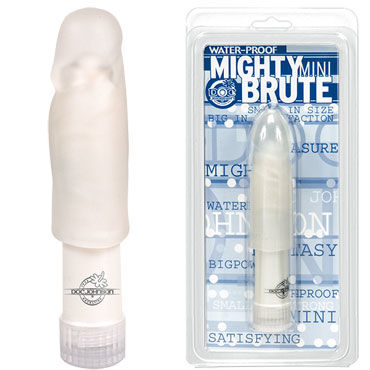 Doc Johnson Mighty Mini Brute, белый, Пластиковый вибратор с насадкой Doc Johnson Mighty Mini Brute, белый, Пластиковый вибратор с насадкой