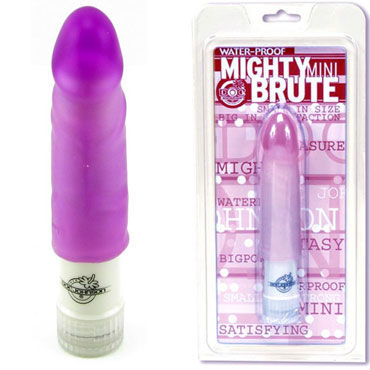 Doc Johnson Mighty Mini Brute, фиолетовый, Пластиковый вибратор с насадкой Doc Johnson Mighty Mini Brute, фиолетовый, Пластиковый вибратор с насадкой