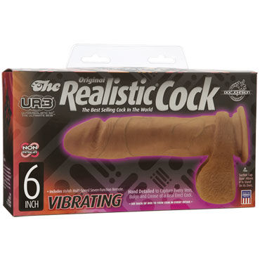 Doc Johnson Realistic Cocks 15 см, коричневый - Вибратор реалистичной формы - купить в секс шопе Doc Johnson Realistic Cocks 15 см, коричневый - Вибратор реалистичной формы - купить в секс шопе