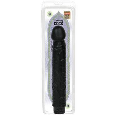Doc Johnson Quivering Cock, черный - Вибратор с венам - купить в секс шопе Doc Johnson Quivering Cock, черный - Вибратор с венам - купить в секс шопе