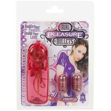 Doc Johnson Dual Pleasure Bullets, красные - Два виброяичка - купить в секс шопе Doc Johnson Dual Pleasure Bullets, красные - Два виброяичка - купить в секс шопе