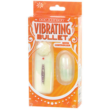 Doc Johnson Vibrating Bullet, белое - Виброяйцо с пультом управления - купить в секс шопе Doc Johnson Vibrating Bullet, белое - Виброяйцо с пультом управления - купить в секс шопе